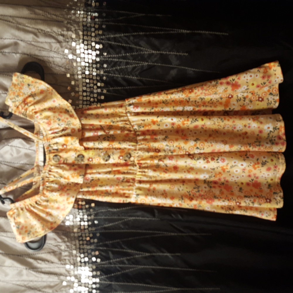Floral Yellow Kids Casual Dress